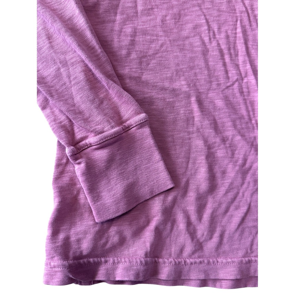 American Giant Womens XL Supima Cotton Long Sleeve Henley Top Orchid Pink USA - Picture 2 of 7
